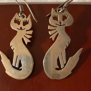 Sterling cat earrings